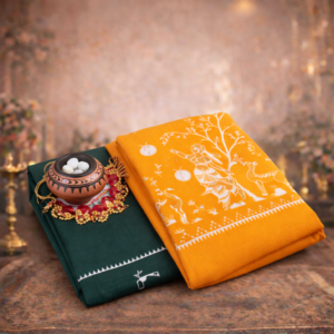 New Modern Tribal Design Bomkai Dress Sets(Royal Turquoise)